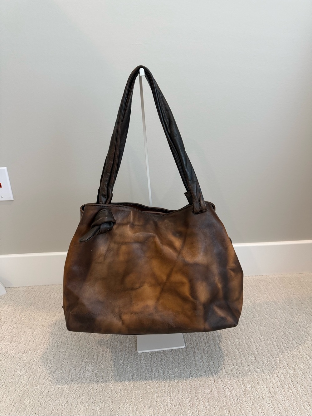 Civico93 aged leather bag